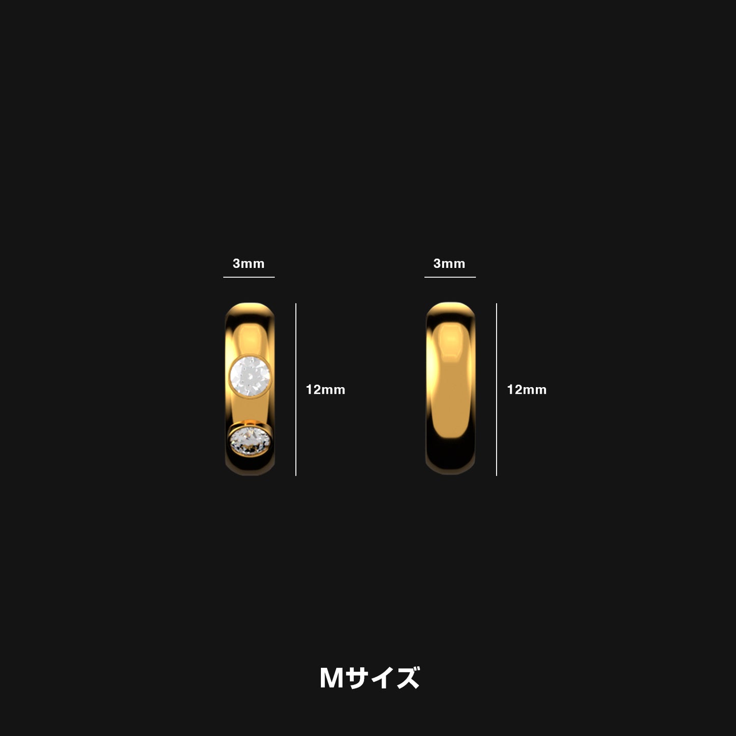 ゴールド フープ イヤリング Mサイズ