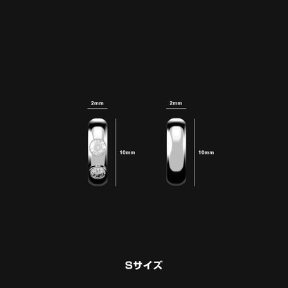 ダイヤモンド シルバー フープ イヤリング Sサイズ